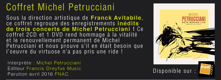 Sous la direction artistique de Franck Avitabile, ce coffret regroupe des enregistrements inédits de trois concerts de Michel Petrucciani ! Ce coffret 2CD et 1 DVD rend hommage à la vitalité et le renouvellement permanent de Michel Petrucciani et nous prouve s’il en était besoin que  l’ouvre du virtuose n’a pas pris une ride !