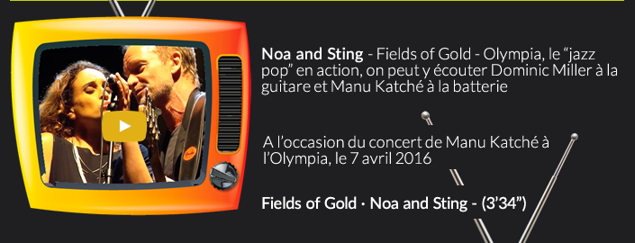Noa and Sting - Fields of Gold - Olympia, le “jazz pop” en action, on peut y écouter Dominic Miller à la guitare et Manu Katché à la batterie